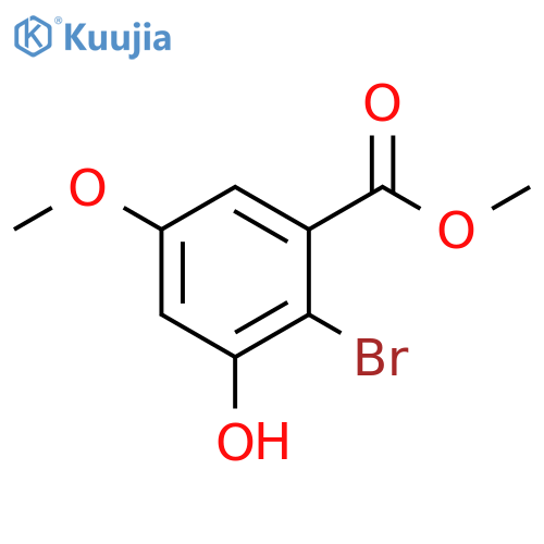Benzoic acid, 2-bromo-3-hydroxy-5-methoxy-, methyl ester structure
