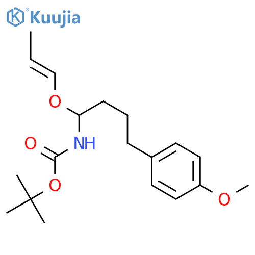 Carbamic acid, N-[4-(4-methoxyphenyl)-1-[(1Z)-1-propen-1-yloxy]butyl]-, 1,1-dimethylethyl ester structure