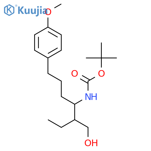 Carbamic acid, N-[(1R,2R)-2-(hydroxymethyl)-1-[3-(4-methoxyphenyl)propyl]butyl]-, 1,1-dimethylethyl ester structure