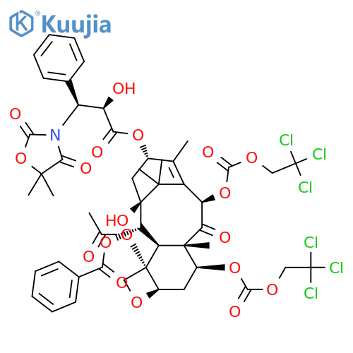 3’-De-tert-butoxycarbonylamino-3’-3-(5,5-dimethyl-2,4-dioxo-1,3-oxazolidinyl)-7,10-O-bis{(2,2,2-trichloroethyl)oxycarbonyl} Docetaxel structure