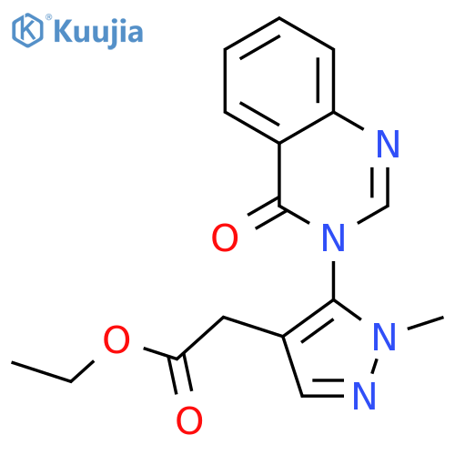 1H-Pyrazole-4-aceticacid, 1-methyl-5-(4-oxo-3(4H)-quinazolinyl)-, ethyl ester structure