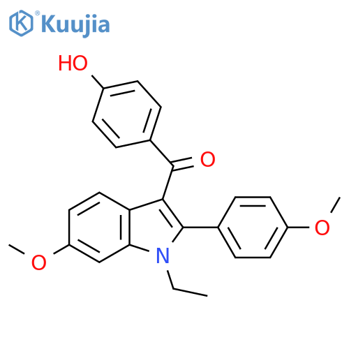 Methanone,[1-ethyl-6-methoxy-2-(4-methoxyphenyl)-1H-indol-3-yl](4-hydroxyphenyl)- structure