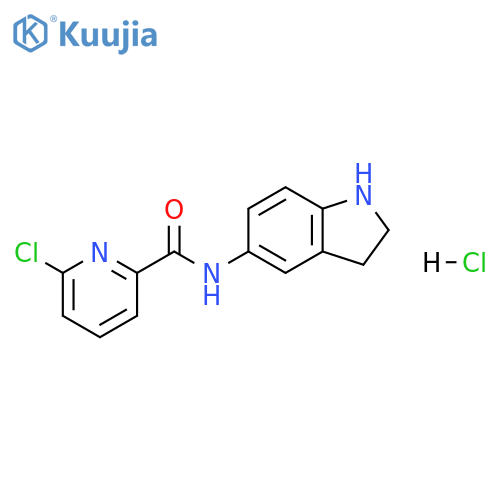 2-Pyridinecarboxamide, 6-chloro-N-(2,3-dihydro-1H-indol-5-yl)-, hydrochloride (1:1) structure