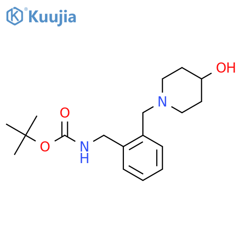 tert-butyl N-({2-[(4-hydroxypiperidin-1-yl)methyl]phenyl}methyl)carbamate structure