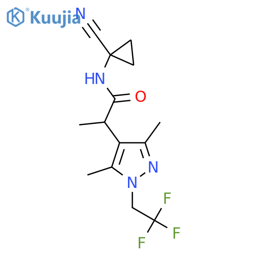 N-(1-Cyanocyclopropyl)-2-[3,5-dimethyl-1-(2,2,2-trifluoroethyl)pyrazol-4-YL]propanamide structure