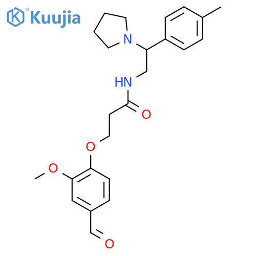 3-(4-Formyl-2-methoxyphenoxy)-N-[2-(4-methylphenyl)-2-pyrrolidin-1-ylethyl]propanamide structure