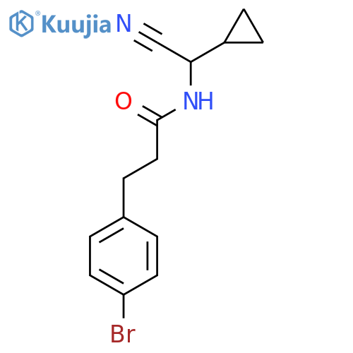 3-(4-bromophenyl)-N-cyano(cyclopropyl)methylpropanamide structure