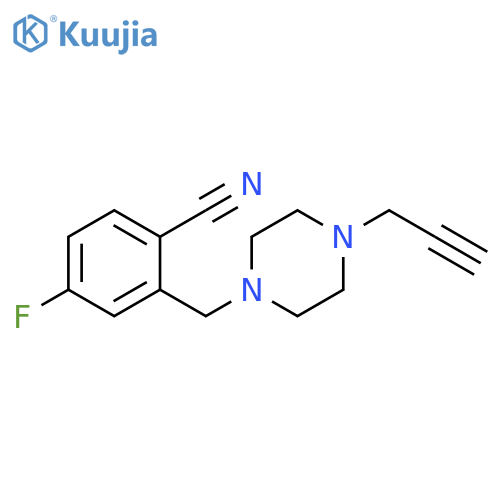 4-fluoro-2-{4-(prop-2-yn-1-yl)piperazin-1-ylmethyl}benzonitrile structure