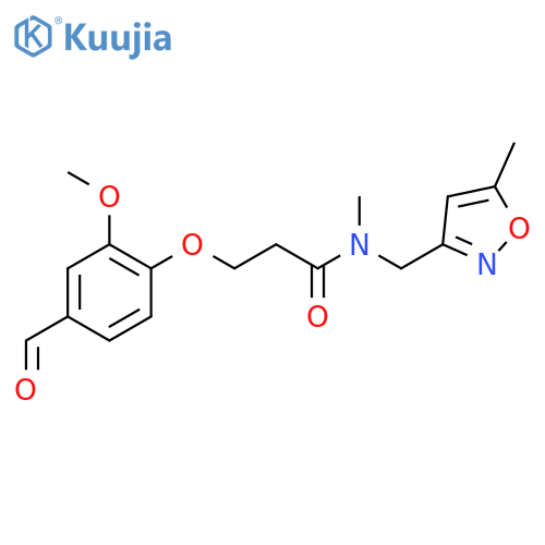 3-(4-Formyl-2-methoxyphenoxy)-N-methyl-N-[(5-methyl-1,2-oxazol-3-YL)methyl]propanamide structure