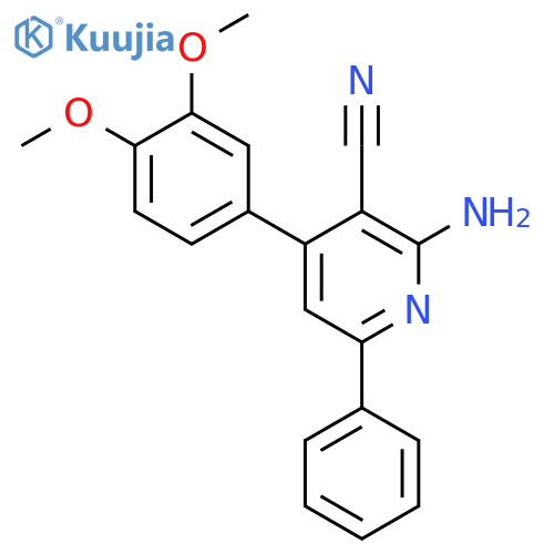 2-Amino-4-(3,4-dimethoxy-phenyl)-6-phenyl-nicotinonitrile structure