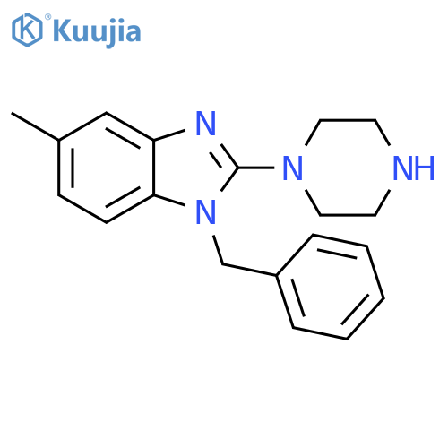 1H-Benzimidazole, 5-methyl-1-(phenylmethyl)-2-(1-piperazinyl)- structure