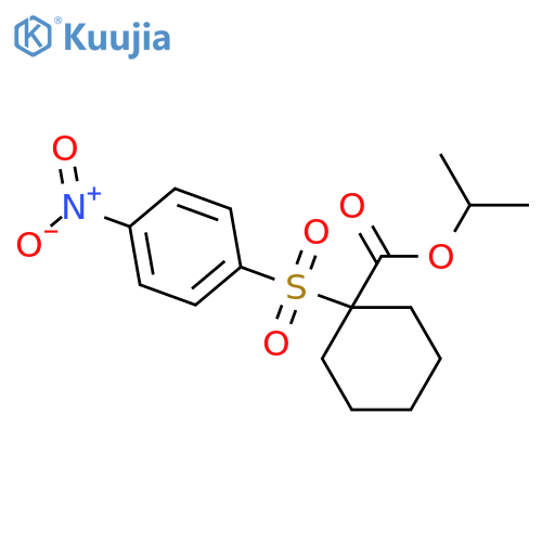 Cyclohexanecarboxylicacid, 1-[(4-nitrophenyl)sulfonyl]-, 1-methylethyl ester structure