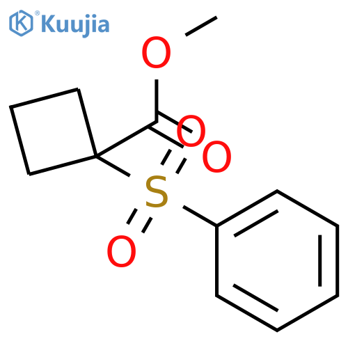 Cyclobutanecarboxylicacid, 1-(phenylsulfonyl)-, methyl ester structure
