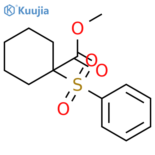 Cyclohexanecarboxylicacid, 1-(phenylsulfonyl)-, methyl ester structure