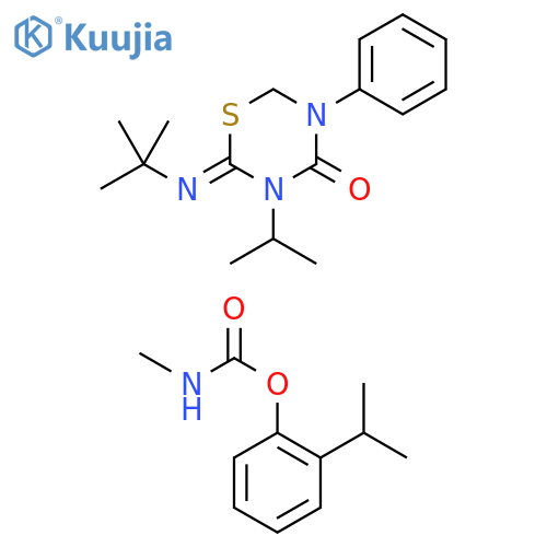 4H-1,3,5-Thiadiazin-4-one, 2-[(1,1-dimethylethyl)imino]tetrahydro-3-(1-methylethyl)-5-phenyl-, mixt. with 2-(1-methylethyl)phenyl N-methylcarbamate structure