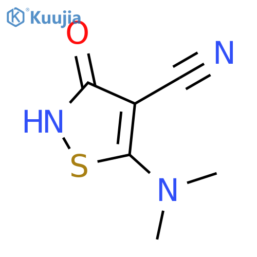 4-Isothiazolecarbonitrile, 5-(dimethylamino)-2,3-dihydro-3-oxo- structure
