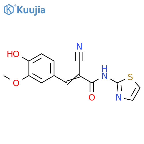 2-Propenamide, 2-cyano-3-(4-hydroxy-3-methoxyphenyl)-N-2-thiazolyl- structure