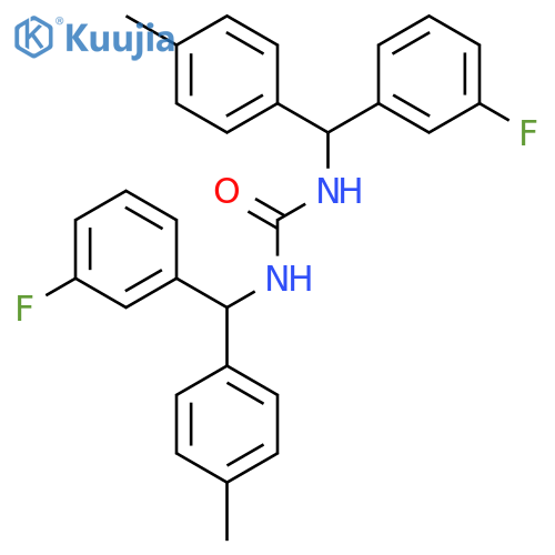 Urea,N,N'-bis[(3-fluorophenyl)(4-methylphenyl)methyl]- structure