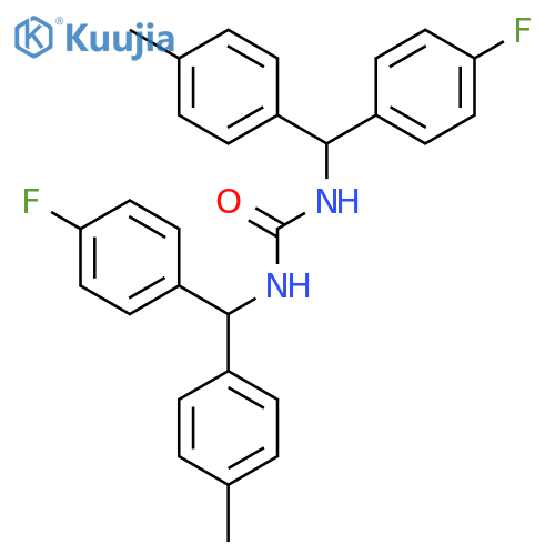 Urea,N,N'-bis[(4-fluorophenyl)(4-methylphenyl)methyl]- structure