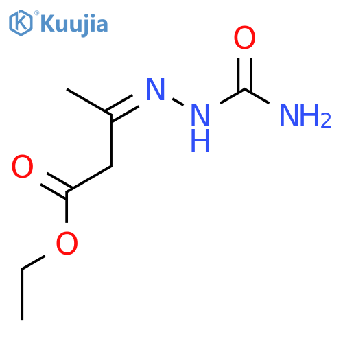 Butanoic acid, 3-[(aminocarbonyl)hydrazono]-, ethyl ester, (3Z)- structure