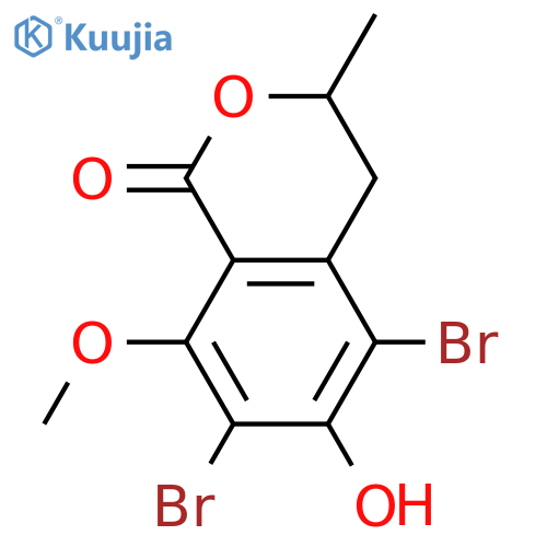 3,4-Dihydro-6,8-dihydroxy-3-methyl-1H-2-benzopyran-1-one; (R)-form, 5,7-Dibromo, 8-Me ether structure