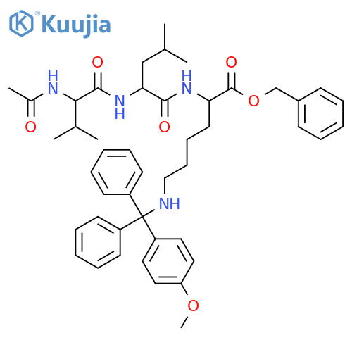 L-Lysine, N-acetyl-L-valyl-L-leucyl-N6-[(4-methoxyphenyl)diphenylmethyl]-, phenylmethyl ester structure