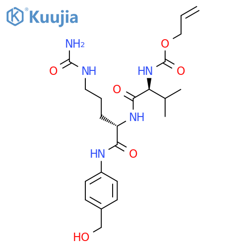 Prop-2-enyl N-[(2S)-1-[[(2S)-5-(carbamoylamino)-1-[4-(hydroxymethyl)anilino]-1-oxopentan-2-yl]amino]-3-methyl-1-oxobutan-2-yl]carbamate structure