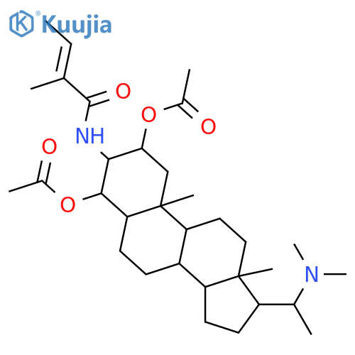 3,20-Diaminopregnane-2,4-diol; (2α,3β,4β,5α,20S)-form, N20,N20-Di-Me, N3-tigloyl, 2,4-di-Ac structure