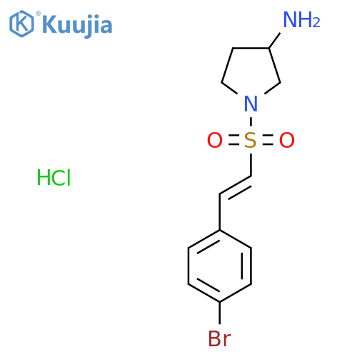1-2-(4-bromophenyl)ethenesulfonylpyrrolidin-3-amine hydrochloride structure