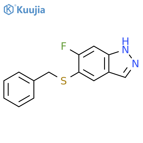 5-(benzylthio)-6-fluoro-1H-indazole structure