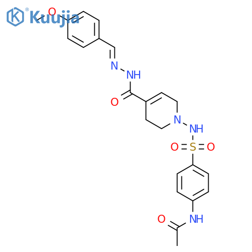 4-Pyridinecarboxylicacid, 1-[[[4-(acetylamino)phenyl]sulfonyl]amino]-1,2,3,6-tetrahydro-,2-[(4-methoxyphenyl)methylene]hydrazide structure