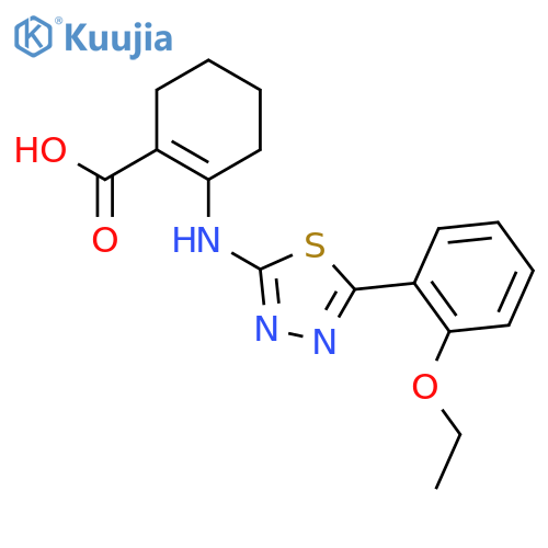 1-Cyclohexene-1-carboxylicacid, 2-[[5-(2-ethoxyphenyl)-1,3,4-thiadiazol-2-yl]amino]- structure