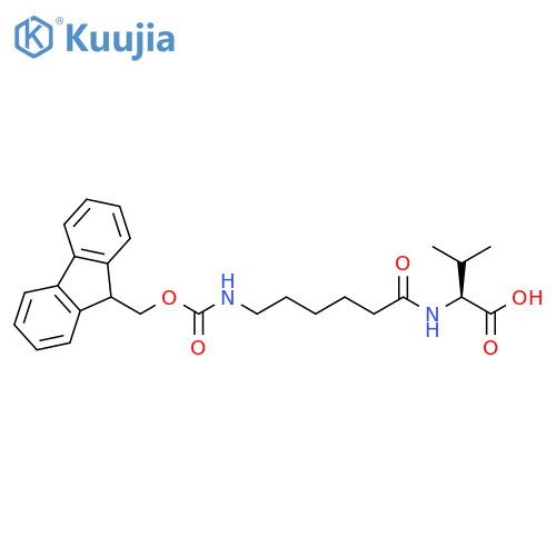 (2S)-2-6-({(9H-fluoren-9-yl)methoxycarbonyl}amino)hexanamido-3-methylbutanoic acid structure