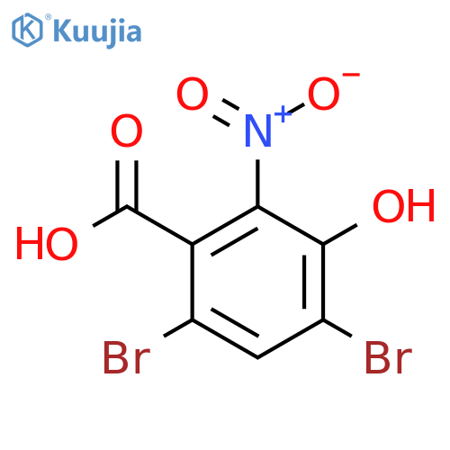 4,6-Dibromo-3-hydroxy-2-nitrobenzoic acid structure