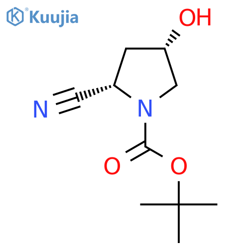 tert-butyl (2s,4s)-2-cyano-4-hydroxypyrrolidine-1-carboxylate structure