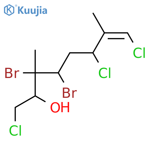 3,4-Dibromo-1,6,8-trichloro-3,7-dimethyl-7-octen-2-ol; (2R*,3S*,4R*,6R*,7Z)-form structure