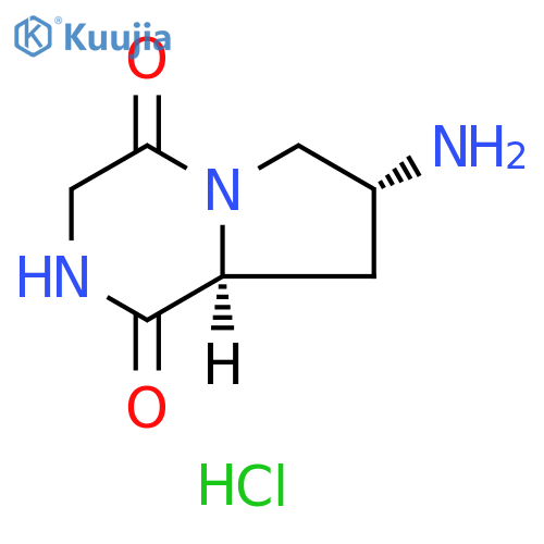 (7R,8aS)-7-aminohexahydropyrrolo1,2-apyrazine-1,4-dione hydrochloride structure