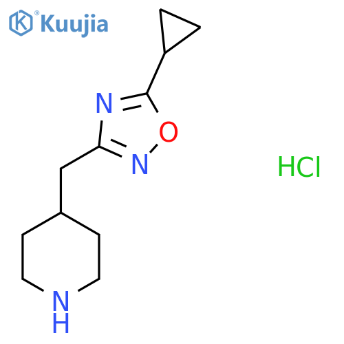 4-(5-cyclopropyl-1,2,4-oxadiazol-3-yl)methylpiperidine hydrochloride structure