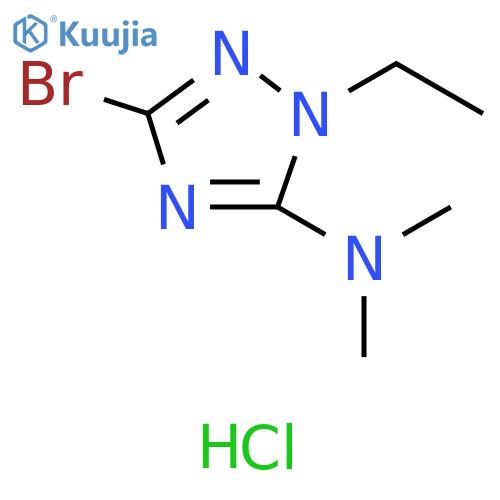 3-bromo-1-ethyl-N,N-dimethyl-1H-1,2,4-triazol-5-amine dihydrochloride structure