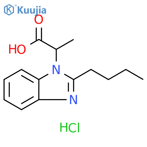 2-(2-butyl-1H-benzimidazol-1-yl)propanoic acid hydrochloride structure