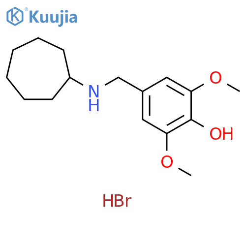 4-[(cycloheptylamino)methyl]-2,6-dimethoxyphenol hydrobromide structure