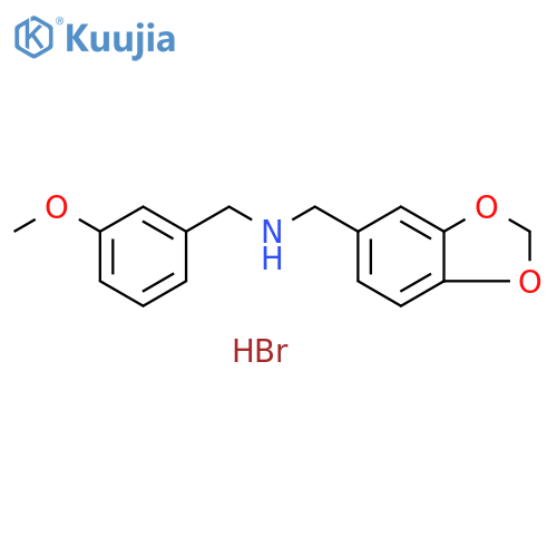 (1,3-benzodioxol-5-ylmethyl)(3-methoxybenzyl)amine hydrobromide structure