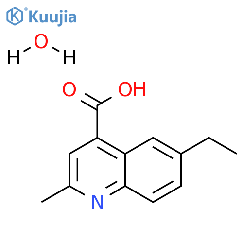 6-ethyl-2-methyl-4-quinolinecarboxylic acid hydrate structure