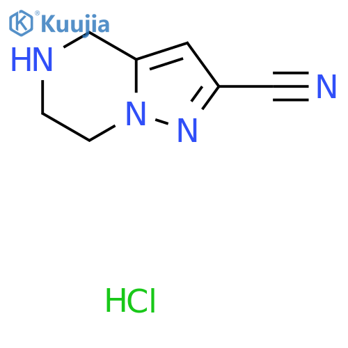 4,5,6,7-tetrahydropyrazolo1,5-apyrazine-2-carbonitrile hydrochloride structure