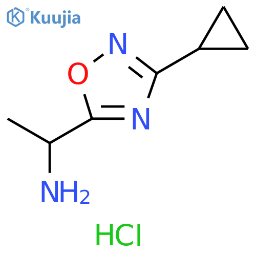 [1-(3-cyclopropyl-1,2,4-oxadiazol-5-yl)ethyl]amine hydrochloride structure