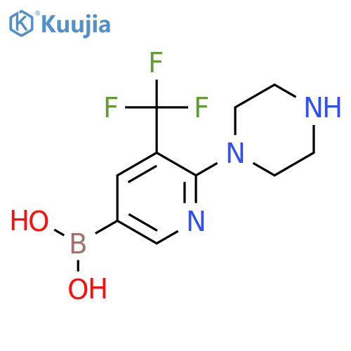 [6-Piperazin-1-yl-5-(trifluoromethyl)pyridin-3-yl]boronic acid structure