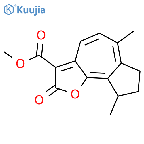 13-Oxo-1(10),4(15),5,7(11),8-guaiapentaen-12,6-olide; 4ξ,15-Dihydro, 13-carboxylic acid, Me ester structure