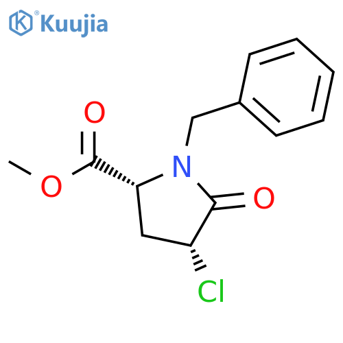 D-Proline, 4-chloro-5-oxo-1-(phenylmethyl)-, methyl ester, (4R)-rel- structure