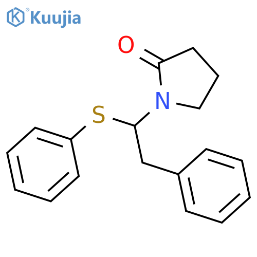 2-Pyrrolidinone, 1-[2-phenyl-1-(phenylthio)ethyl]- structure