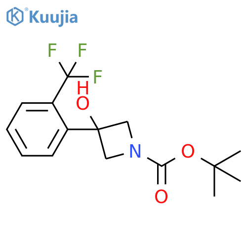 tert-butyl 3-hydroxy-3-[2-(trifluoromethyl)phenyl]azetidine-1-carboxylate structure